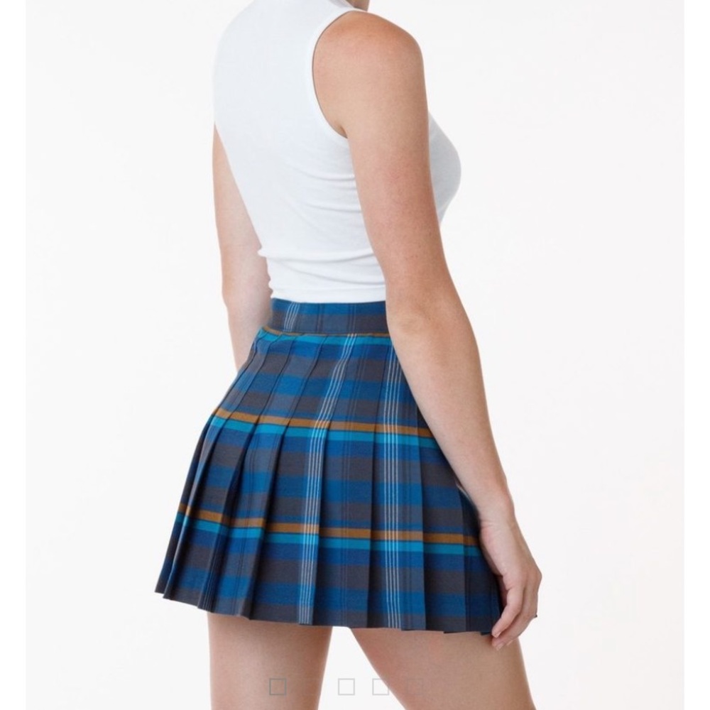 Los Angeles Apparel Plaid Mini Tennis Skirt